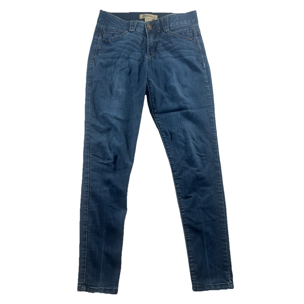 Democracy Jeans Womens 6 Blue Ab Technology Medium Wash Mid Rise Skinny Stretch